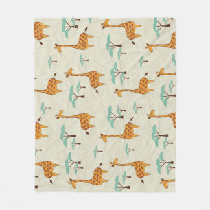 Giraffenbaumstruktur Vintage Muster. Fleecedecke