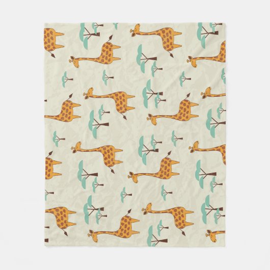 Giraffenbaumstruktur Vintage Muster. Fleecedecke (Vorderseite)