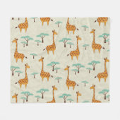 Giraffenbaumstruktur Vintage Muster. Fleecedecke (Vorderseite (Horizontal))