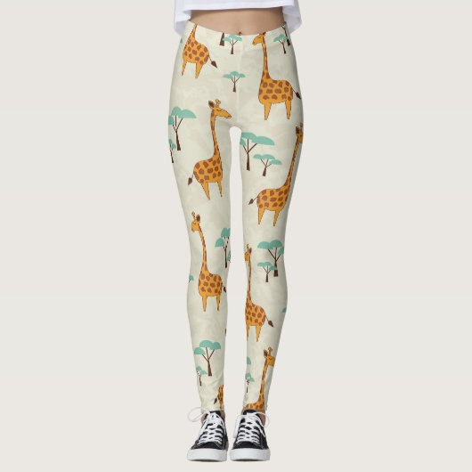 Giraffenbaumstruktur Vintage Muster. Leggings (Vorderseite)