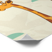 Giraffenbaumstruktur Vintage Muster. Poster (Ecke)