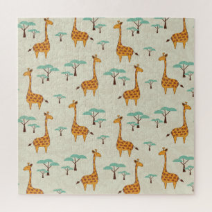 Giraffenbaumstruktur Vintage Muster. Puzzle