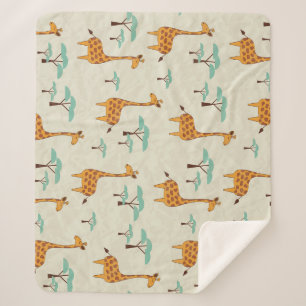Giraffenbaumstruktur Vintage Muster. Sherpadecke