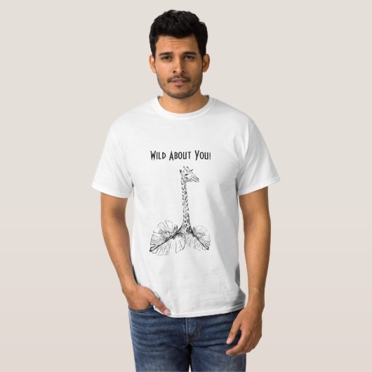 Giraffendesign auf männlichem T - Shirt (Vorne ganz)