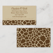 Giraffendruck Tan Visitenkarte (Vorne/Hinten)
