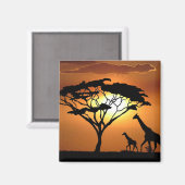 Giraffenfamilie Magnet (Vorderseite/Rückseite)