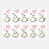 Giraffenfamilie mit rosa Herzballoons Geschenkpapier Set (Vorderseite 2)
