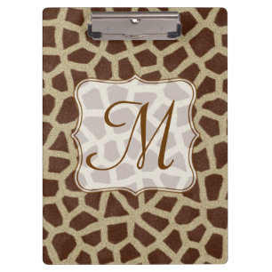 Giraffenfleck-Tier-Monogramm-Initial-Clip-Board Klemmbrett