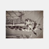 Giraffenfotografie - Vintager Stil Fleecedecke (Vorderseite (Horizontal))