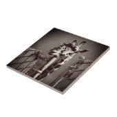 Giraffenfotografie - Vintager Stil Fliese (Seite)