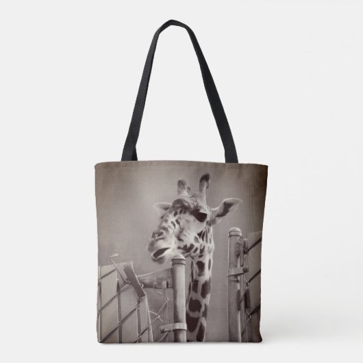 Giraffenfotografie - Vintager Stil Tasche (Rückseite)