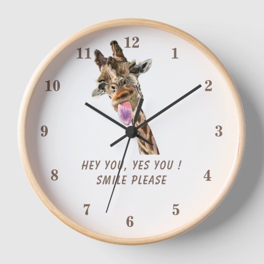 Giraffengeschenk - Lächeln - Benutzerdefinierter T Uhr (Vorderseite)