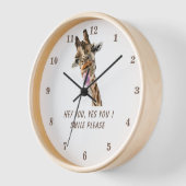 Giraffengeschenk - Lächeln - Benutzerdefinierter T Uhr (Winkel)