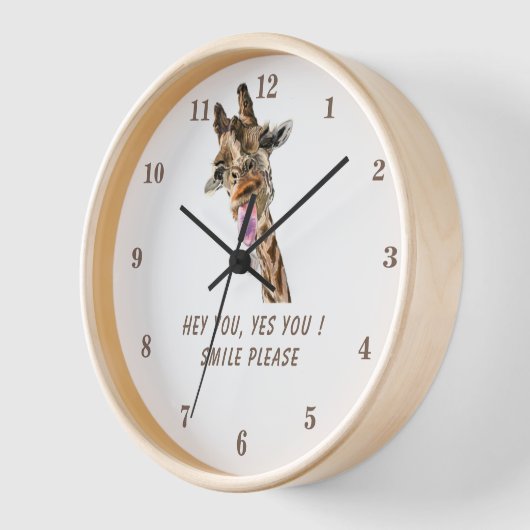 Giraffengeschenk - Lächeln - Benutzerdefinierter T Uhr (Winkel)