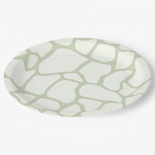 Giraffengrün Pappteller (Schrägansicht)