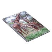 Giraffengruppe oder -herde mit Jungen, Giraffa Notizblock (Rechte Seite)