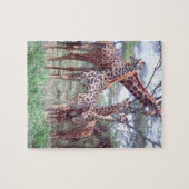 Giraffengruppe oder Herde w/ Young, Giraffa Puzzle (Horizontal)