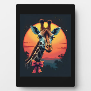 Giraffenhals wie eine Achterbahn Lustiges Retro-De Fotoplatte