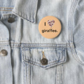 Giraffenherz, Ich liebe Giraffen Button auf Knöpfe (Beispiel)