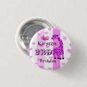 Giraffenillustration in der rosa Farbe Button (Vorne & Hinten)