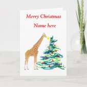 Giraffenkarte Feiertagskarte (Vorderseite)