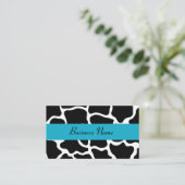 Giraffenkarte für Schwarz und Türkis Visitenkarte (Stehend Vorderseite)