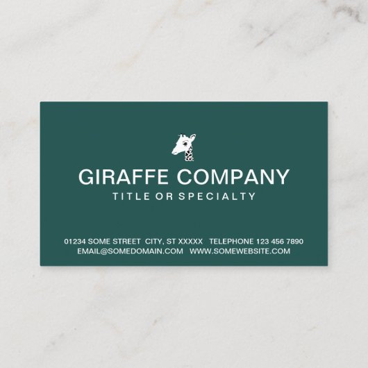 Giraffenkartenkreis Visitenkarte (Rückseite)