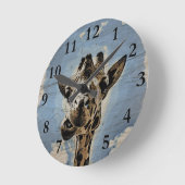 Giraffenkauen Runde Wanduhr (Winkel)