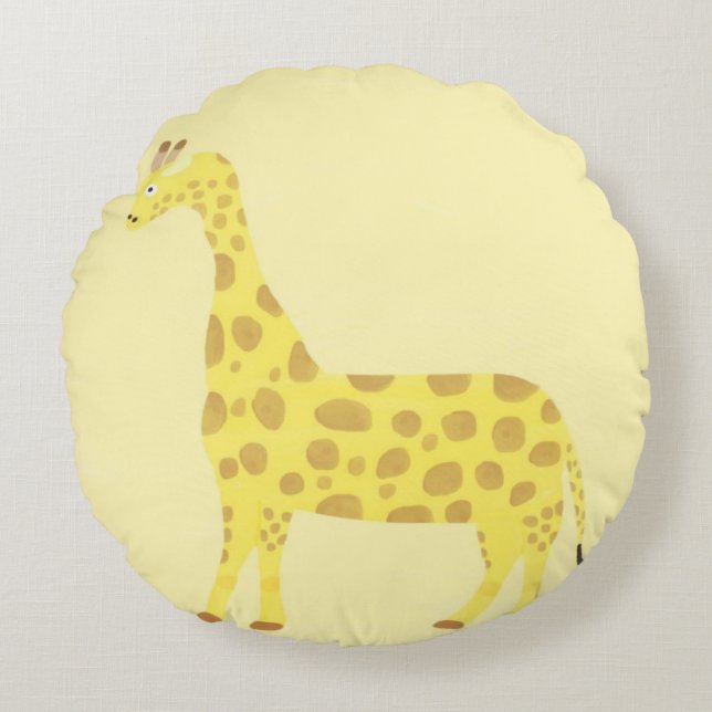 Giraffenkunst Rundes Kissen (Vorderseite)