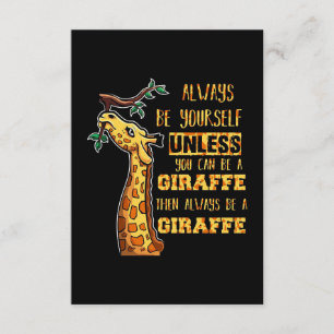 Giraffenliebhaber Giraffen Sei immer du selbst Begleitkarte