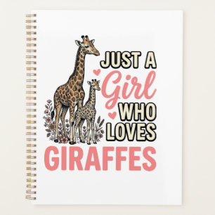 Giraffenliebhaber Mädchen Vintage-Stich-Shirt-Desi Planer
