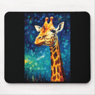 Giraffenmalerei für Liebhaber Nachthimmel Künstler Mousepad