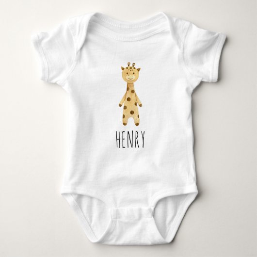 Giraffenmonogramm, niedlich modern baby strampler (Vorderseite)