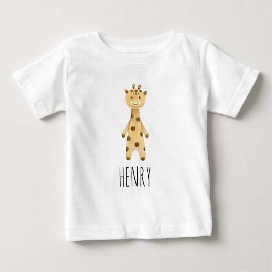 Giraffenmonogramm, niedlich modern baby t-shirt (Vorderseite)