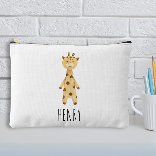 Giraffenmonogramm, niedliche Kinder Zubehörtasche