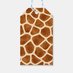 Giraffenmuster Braun Beige Babyparty Safari-Thema Geschenkanhänger