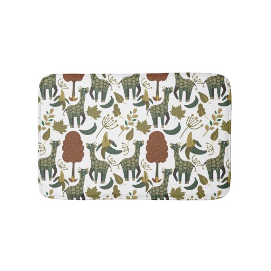Giraffenmuster | farbiges Blumenmuster Badematte (Vorderseite)