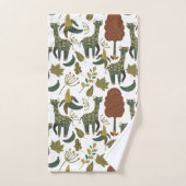 Giraffenmuster | farbiges Blumenmuster Badhandtuch Set (Handtuch)