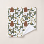 Giraffenmuster | farbiges Blumenmuster Badhandtuch Set (Waschlappen)