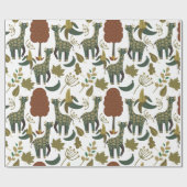 Giraffenmuster | farbiges Blumenmuster Geschenkpapier (Flach)