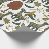 Giraffenmuster | farbiges Blumenmuster Geschenkpapier (Ecke)
