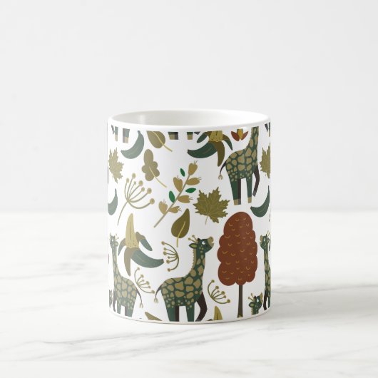 Giraffenmuster | farbiges Blumenmuster Kaffeetasse (Mittel)