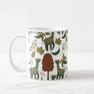 Giraffenmuster farbiges Blumenmuster Kaffeetasse