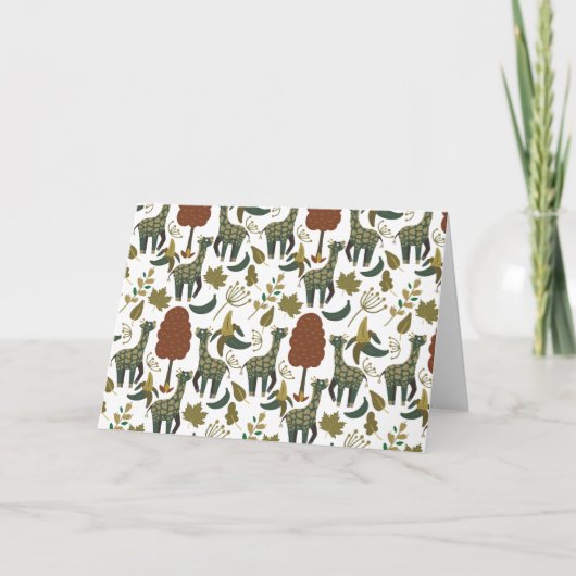 Giraffenmuster | farbiges Blumenmuster Karte (Vorderseite)