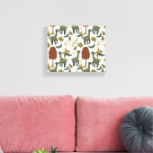 Giraffenmuster | farbiges Blumenmuster Leinwanddruck (Insitu (Wohnzimmer))