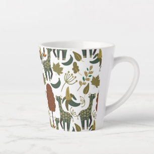 Giraffenmuster   farbiges Blumenmuster Milchtasse