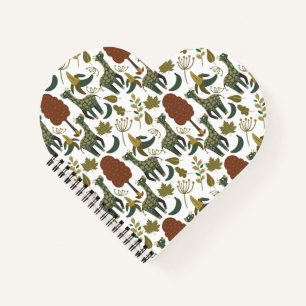 Giraffenmuster farbiges Blumenmuster Notizblock