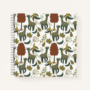 Giraffenmuster farbiges Blumenmuster Notizblock