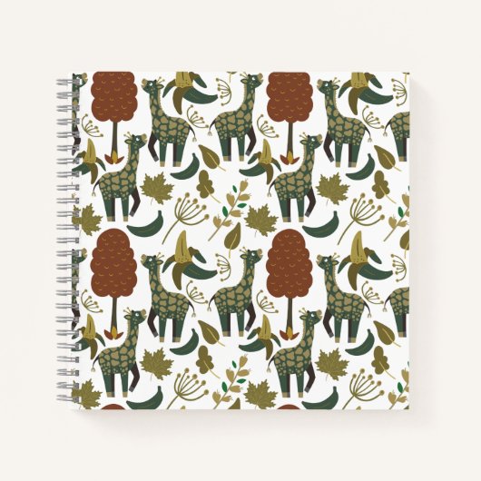 Giraffenmuster | farbiges Blumenmuster Notizblock (Vorderseite)