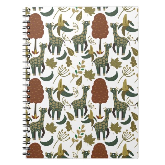 Giraffenmuster | farbiges Blumenmuster Notizblock (Vorderseite)